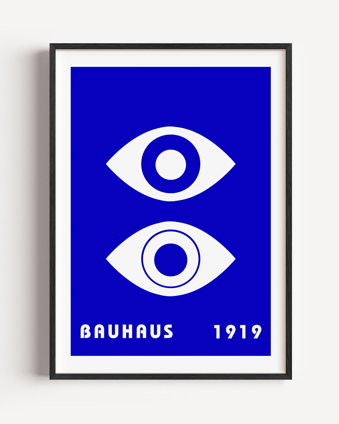 Oogvormen en kleur – staande Bauhaus poster als wanddecoratie
