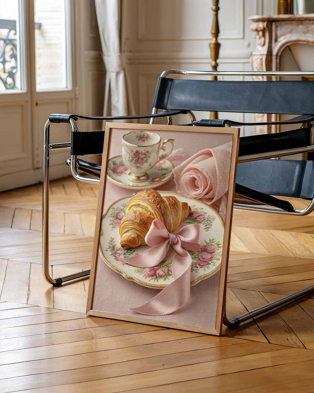 Elegante Rozen Ontbijtposter – staande muurposter voor Pasen