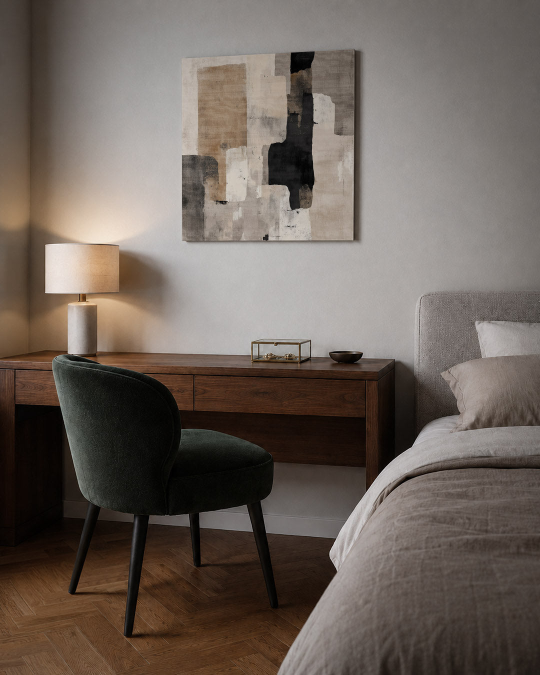 Geometrische vormen compositie kunstwerk – sfeerbeeld – dit werk toont een dynamische compositie van overlappende rechthoeken