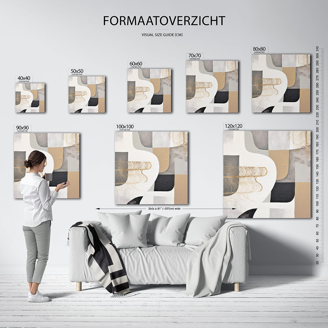 Organische vormen compositie kunstwerk – materiaalweergave – dit werk toont een dynamische compositie van vloeiende lijnen en