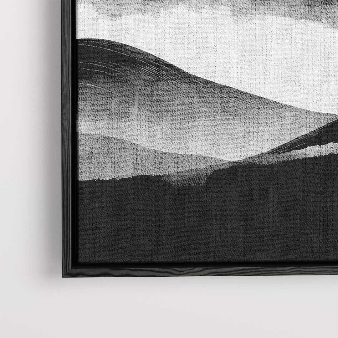 Sereen Landschap in Zwart & Wit – dibond kunstwerk als wanddecoratie
