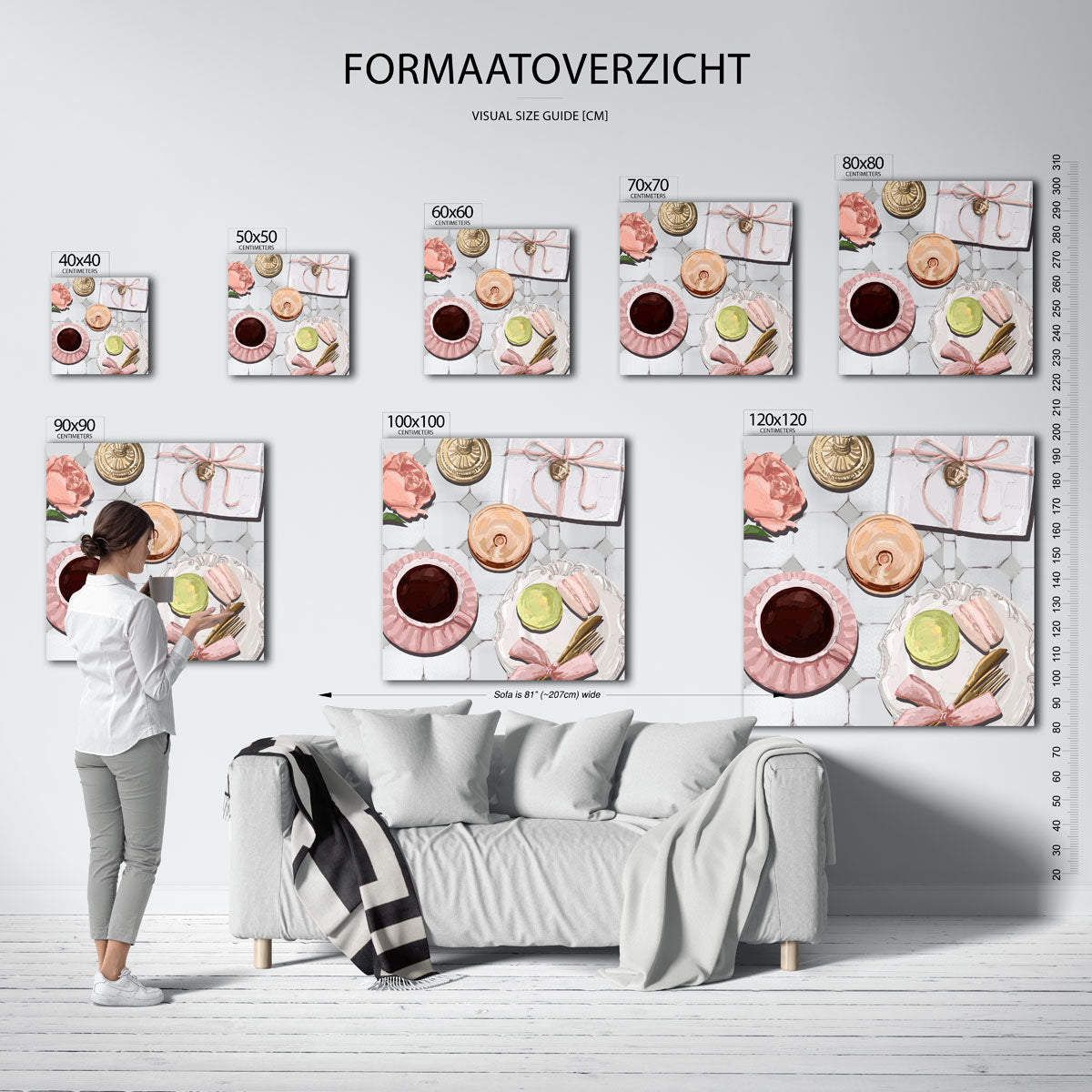 Ontbijt tafel – vierkante muurposter voor keuken of eethoek