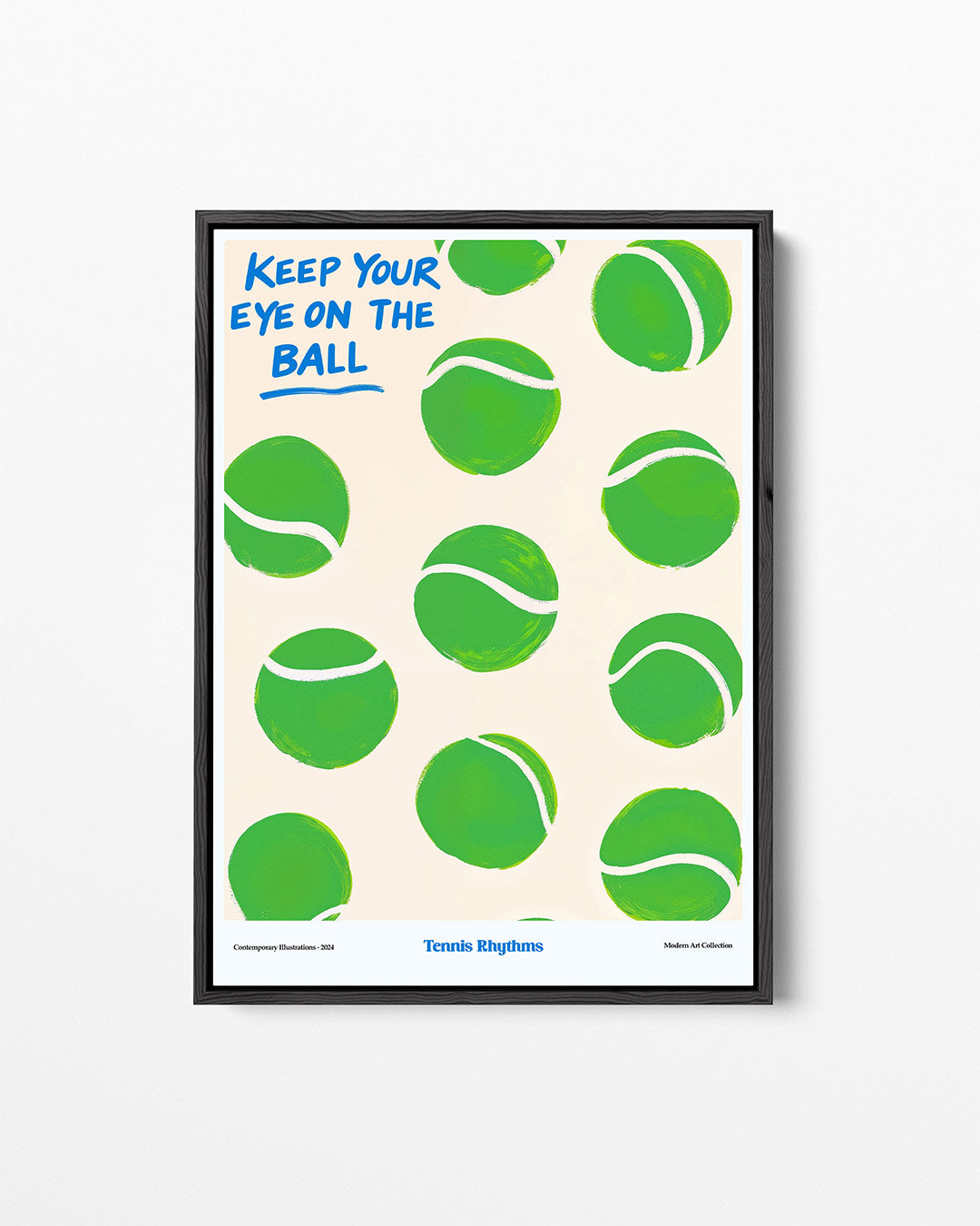 Tennisbal herhaling – staand wanddecoratie kunstwerk