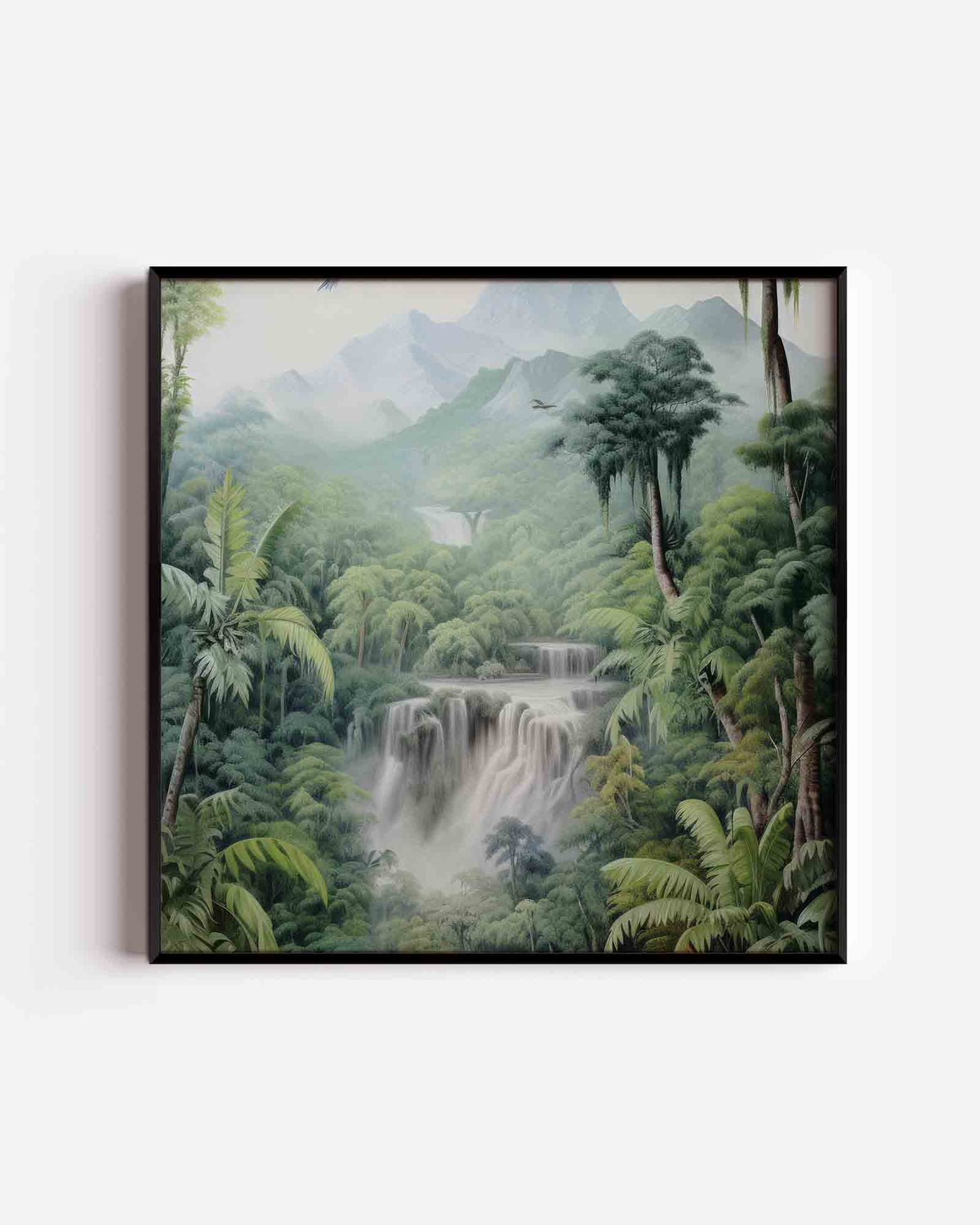 Waterval en jungle – jungle vierkante poster als wanddecoratie