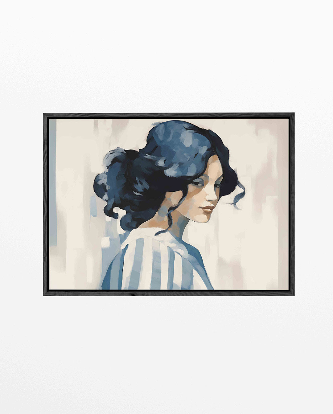 Dromerige vrouw – liggend portret kunstwerk