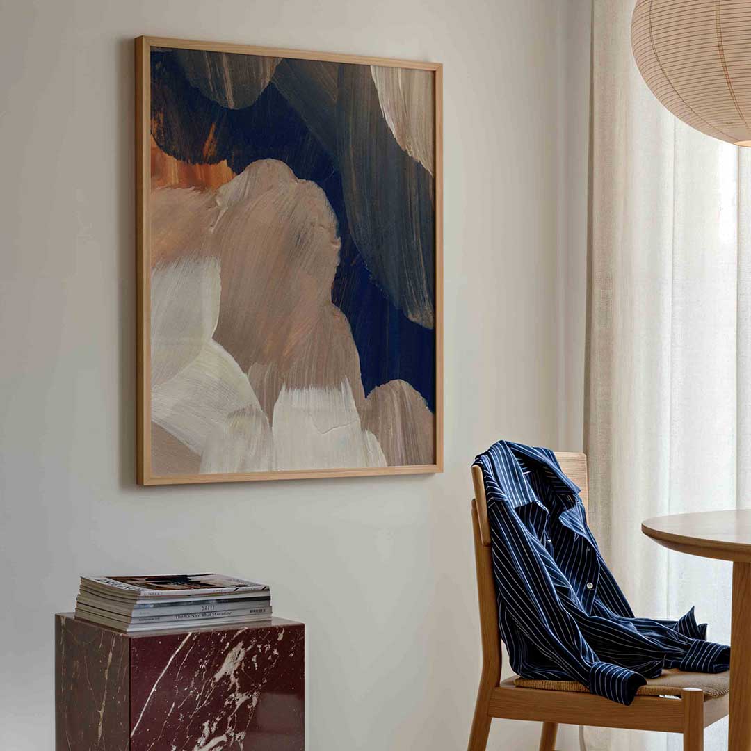Abstracte penseelstreken – artistieke poster in staand formaat