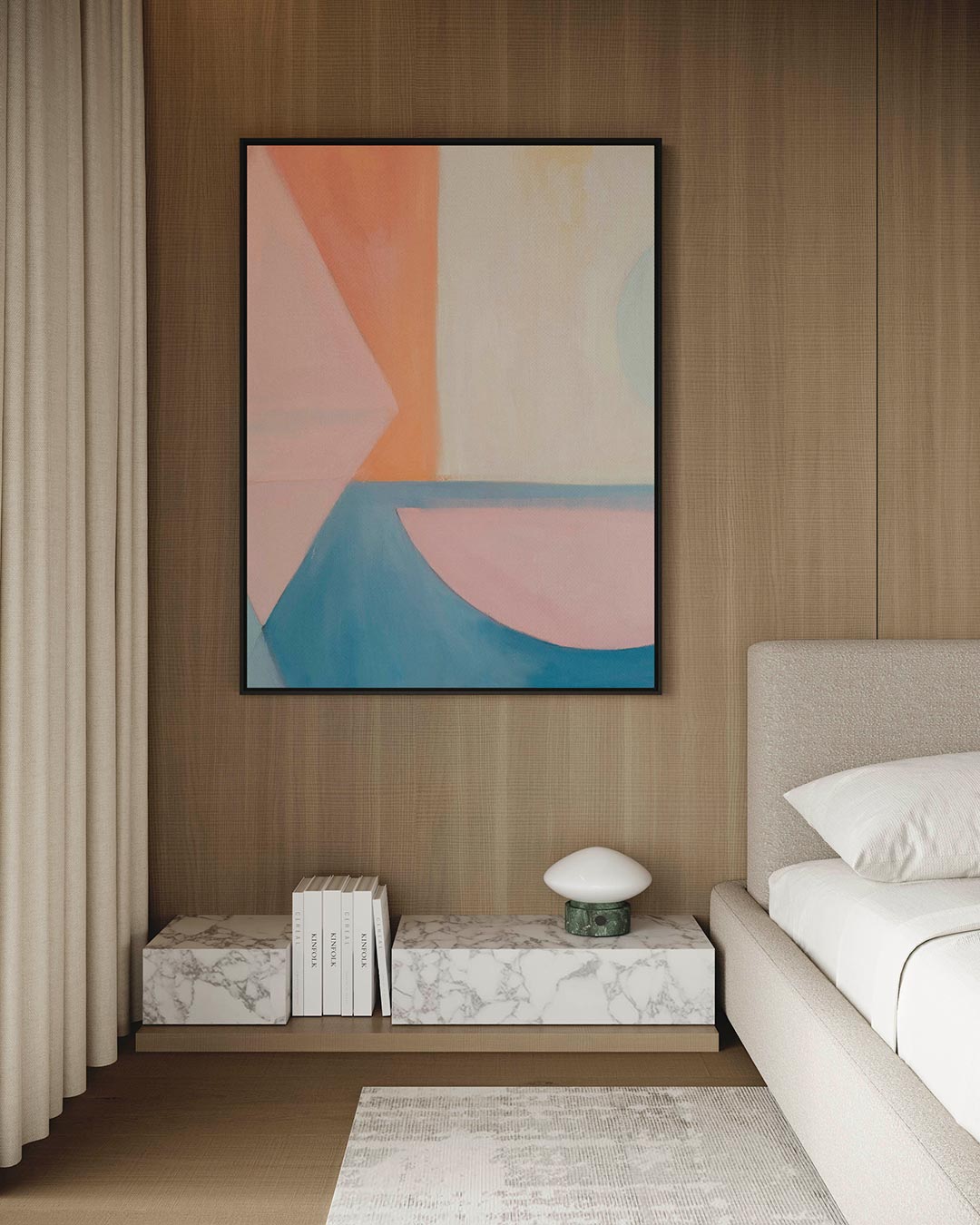 Geometrische vormen compositie – staand wanddecoratie kunstwerk