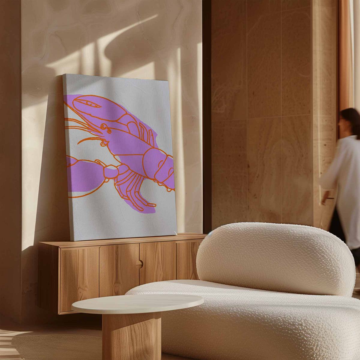 Kleurrijke Kreeft in Abstract – canvas wanddecoratie in portret formaat