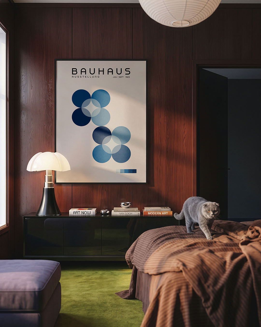 Vormen en vlakkenspel – geometrische Bauhaus poster in staand formaat