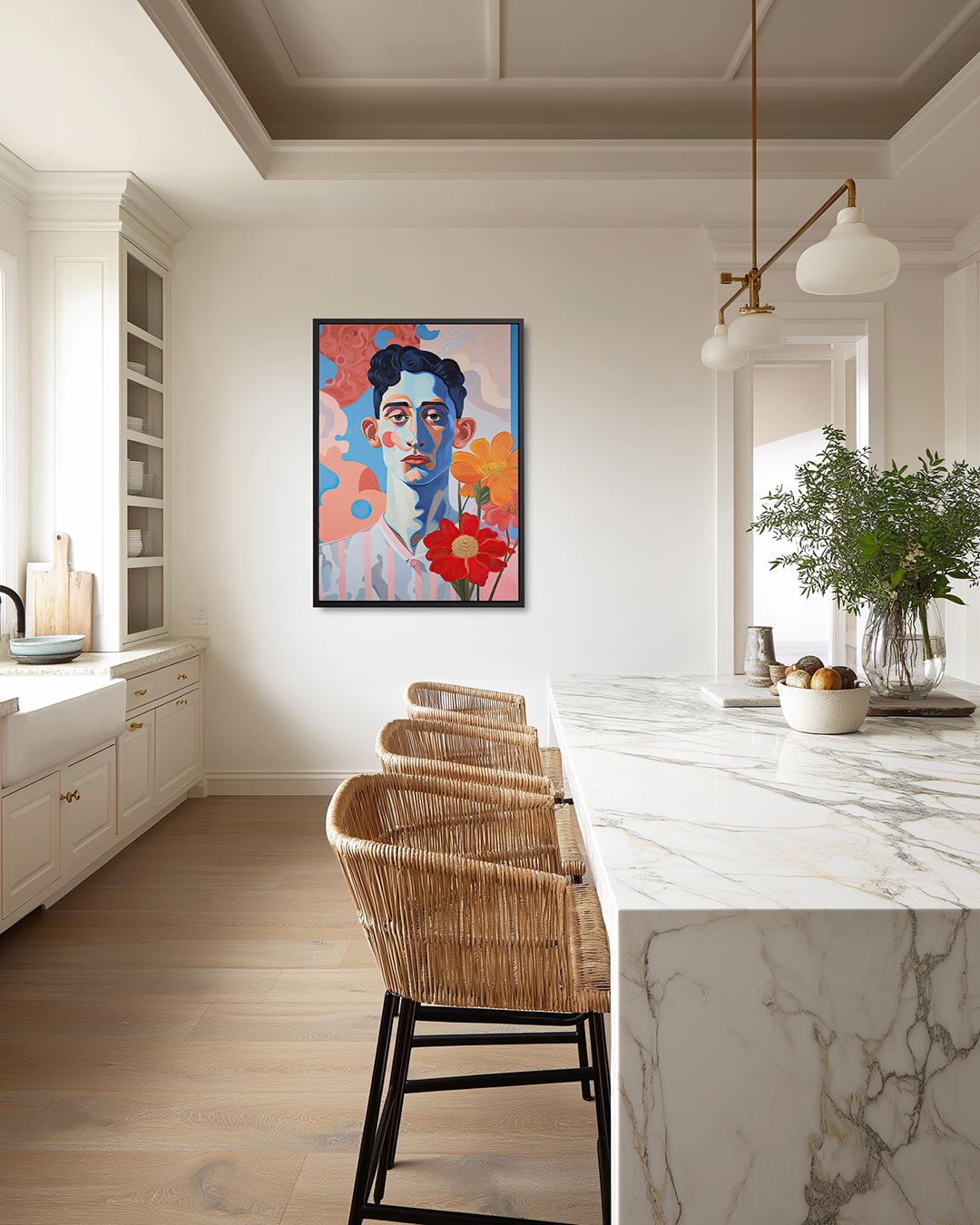 Portret bloemen – staand wanddecoratie kunstwerk