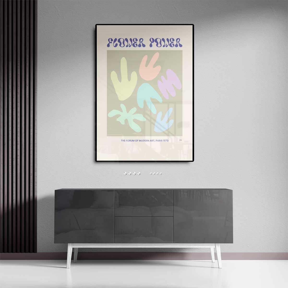 Flower Power Poster – canvas wanddecoratie in portret formaat