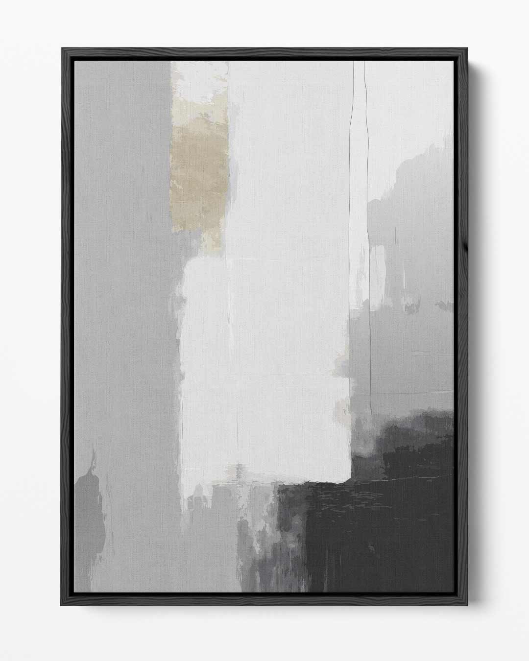 Abstracte Grijze Compositie – portret kunstwerk als wanddecoratie