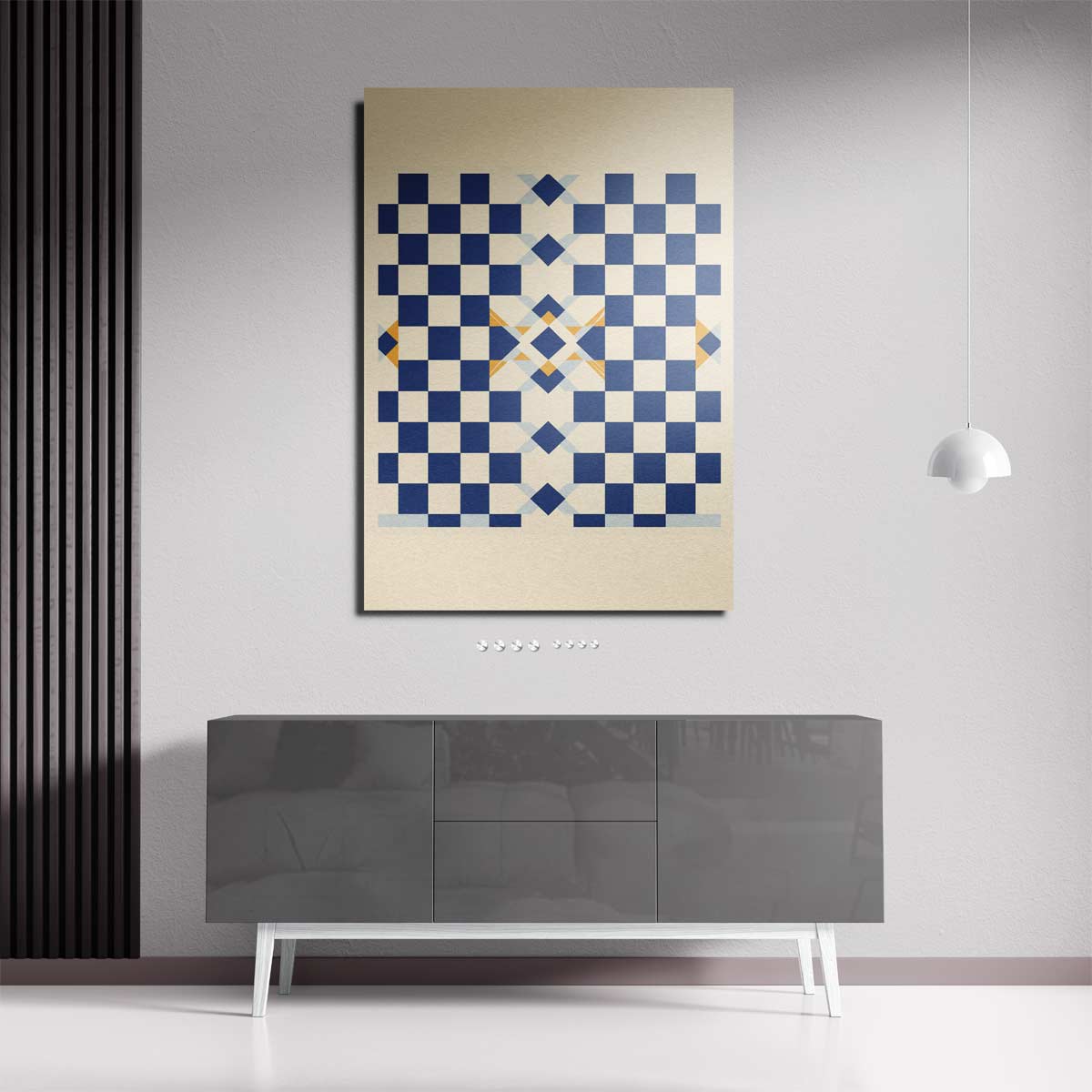 Geometrisch Schaduwspel – staande wandkunst voor woonkamer of interieur