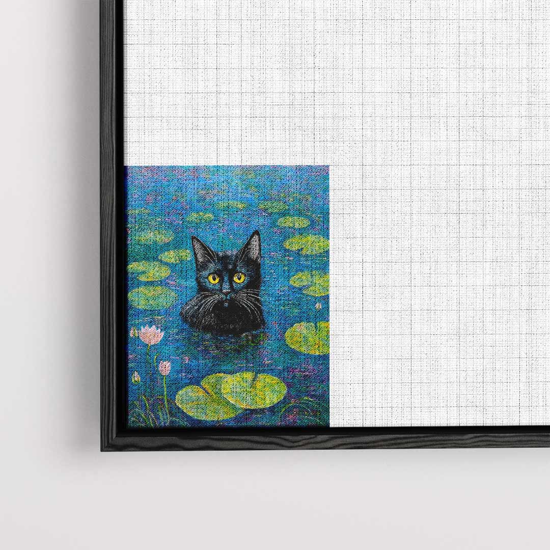 Gatto tra le ninfee Opera d'arte
