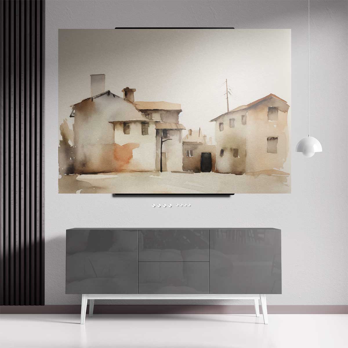Droomachtige Dorpsgezichten – staande wandkunst voor woonkamer of interieur