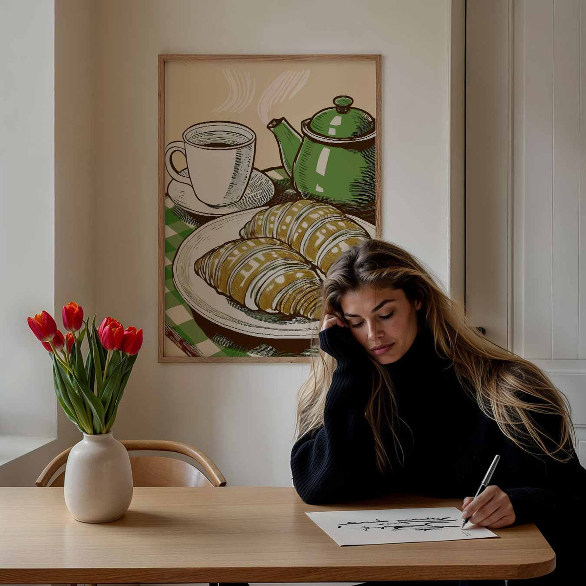 Franse Ontbijtsfeer – keuken portret poster, afbeelding 7