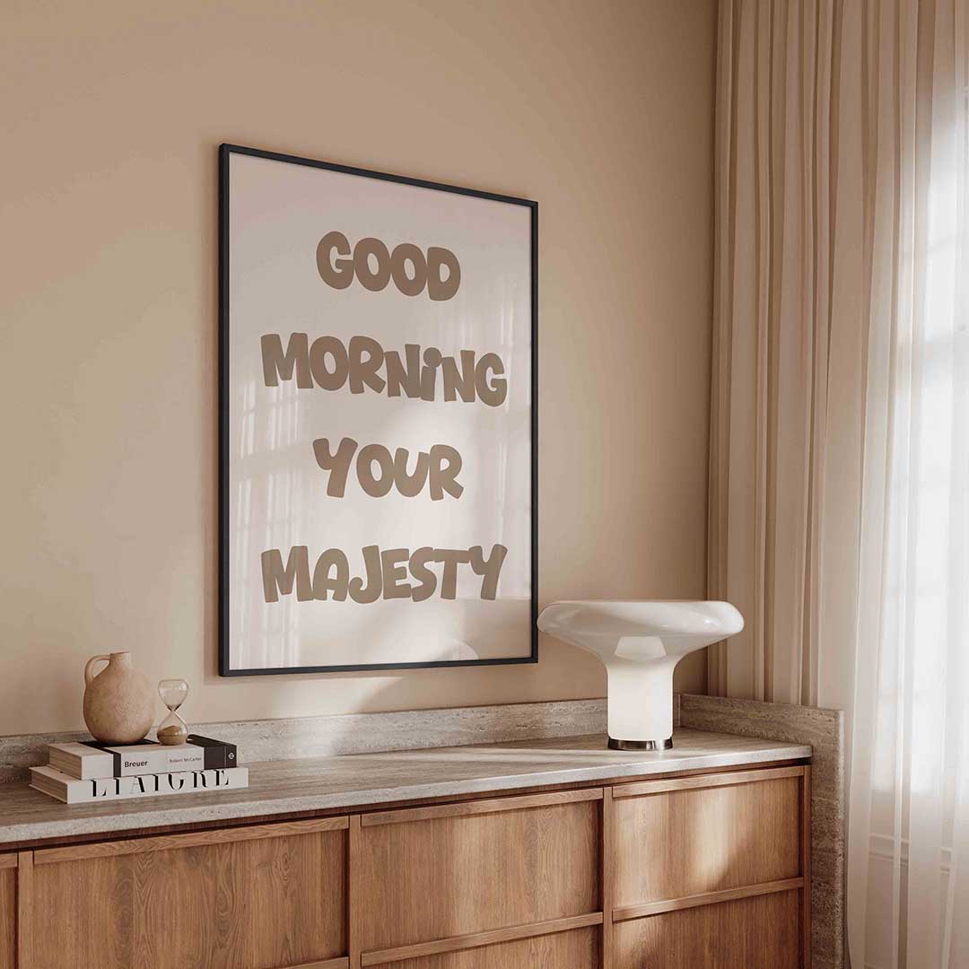 Good morning tekst – kleurrijke Pop Art poster in staand formaat