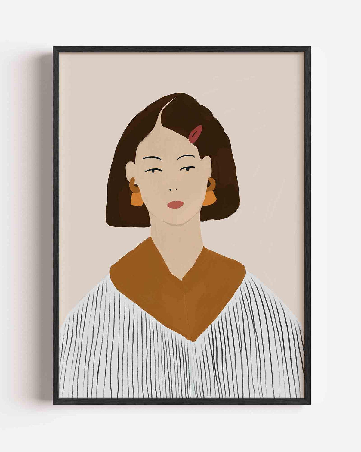 Vrouwelijk portret – hedendaagse illustratie portret poster als wanddecoratie