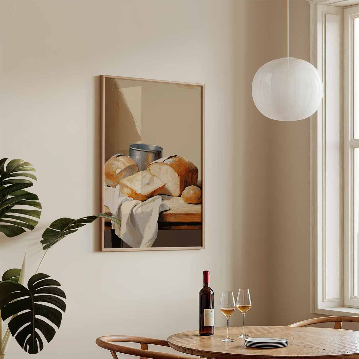 Rustieke Brood Stilleven – keukenposter in staand formaat
