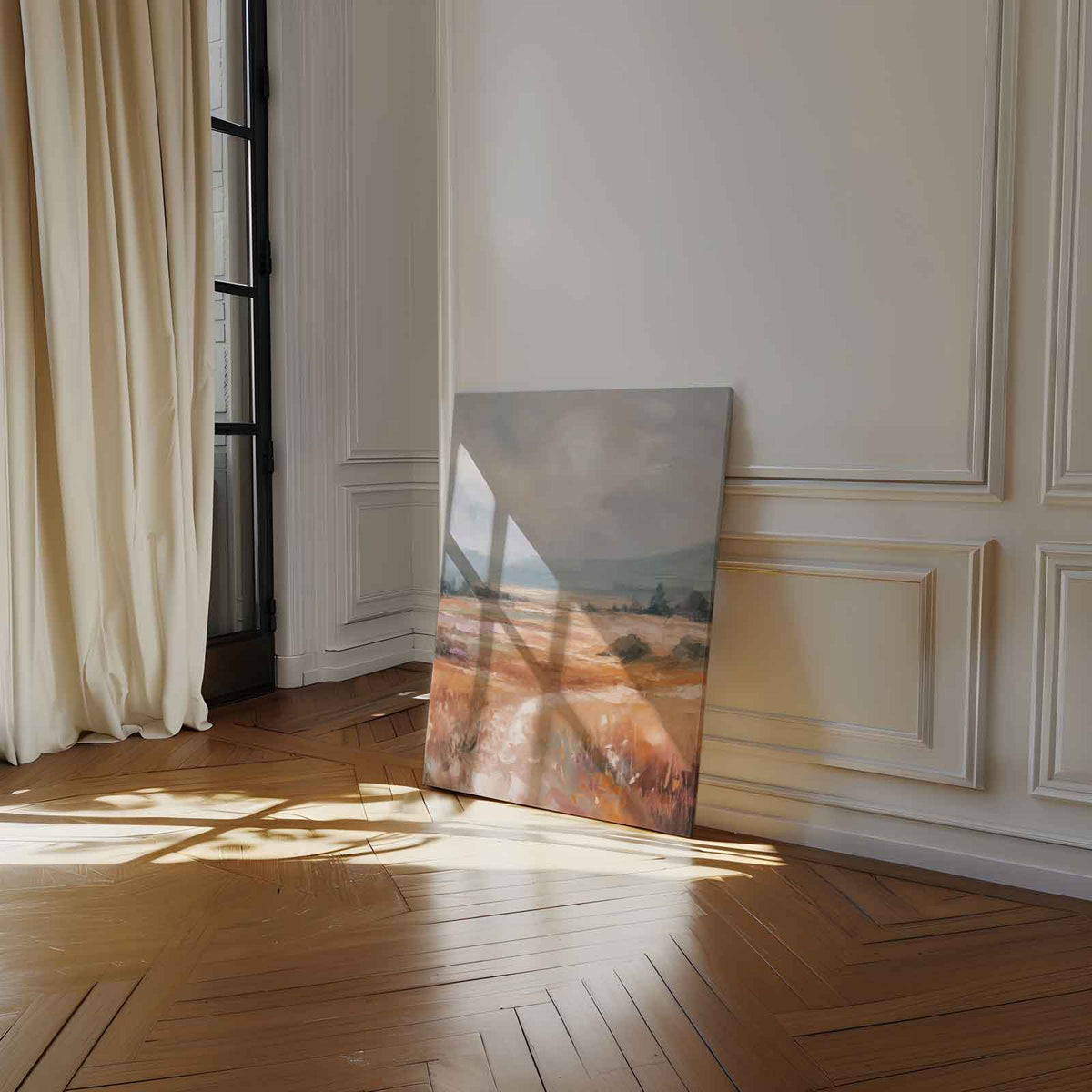 Herfstige Velden – canvas wanddecoratie in portret formaat