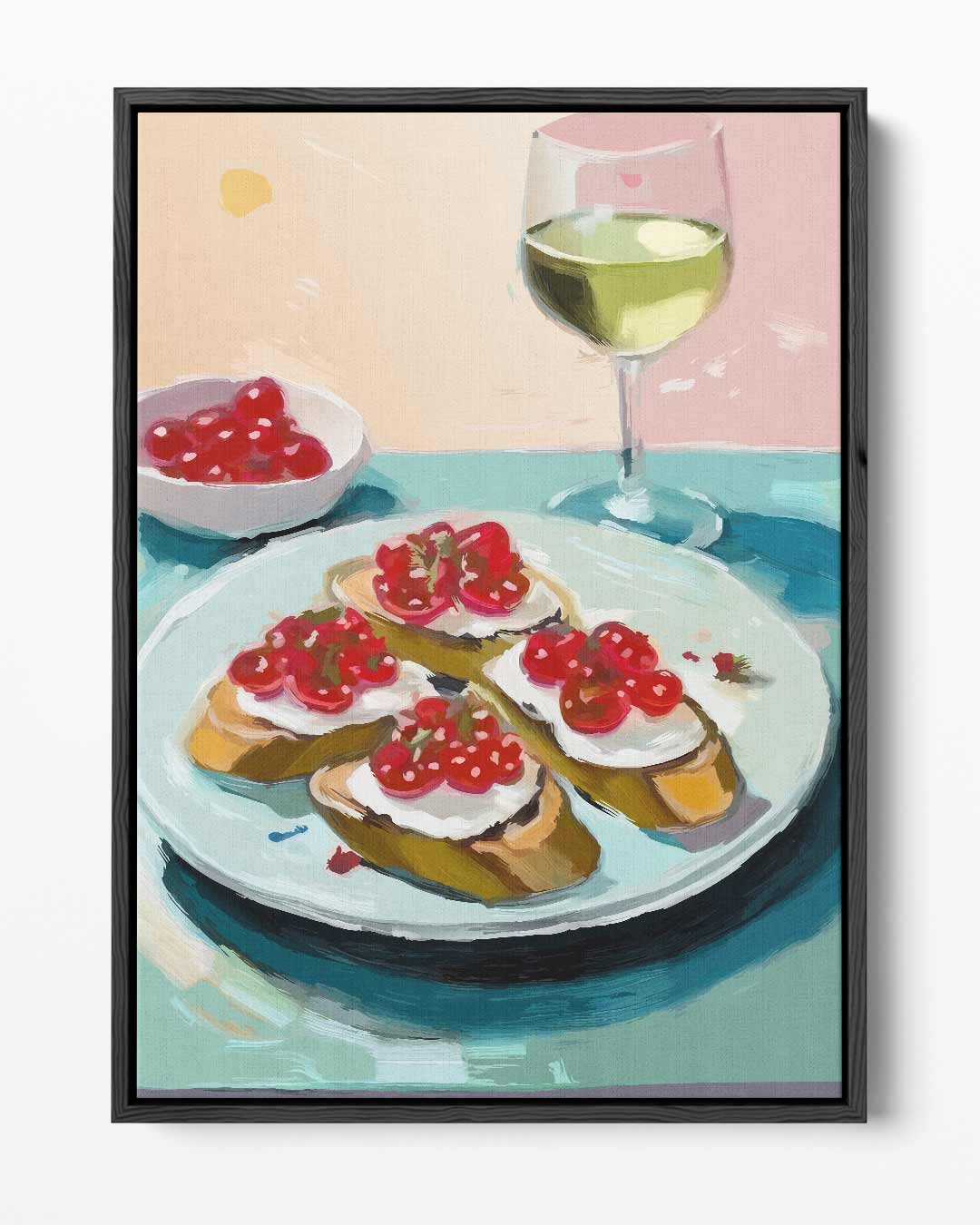 Vin & Bruschetta Genot – portret kunstwerk als wanddecoratie