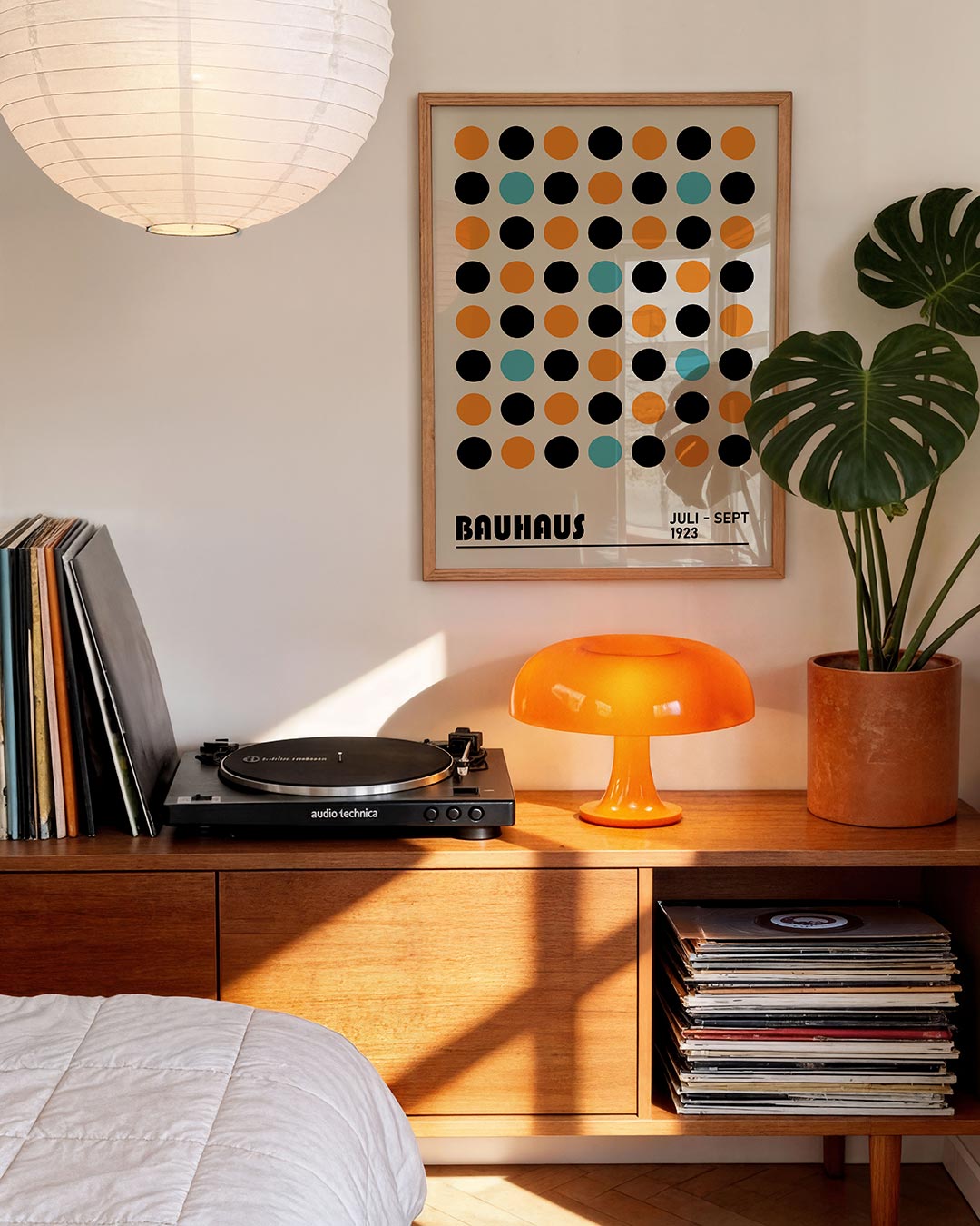 Cirkelpatroon en kleur – moderne Bauhaus wandkunst als poster