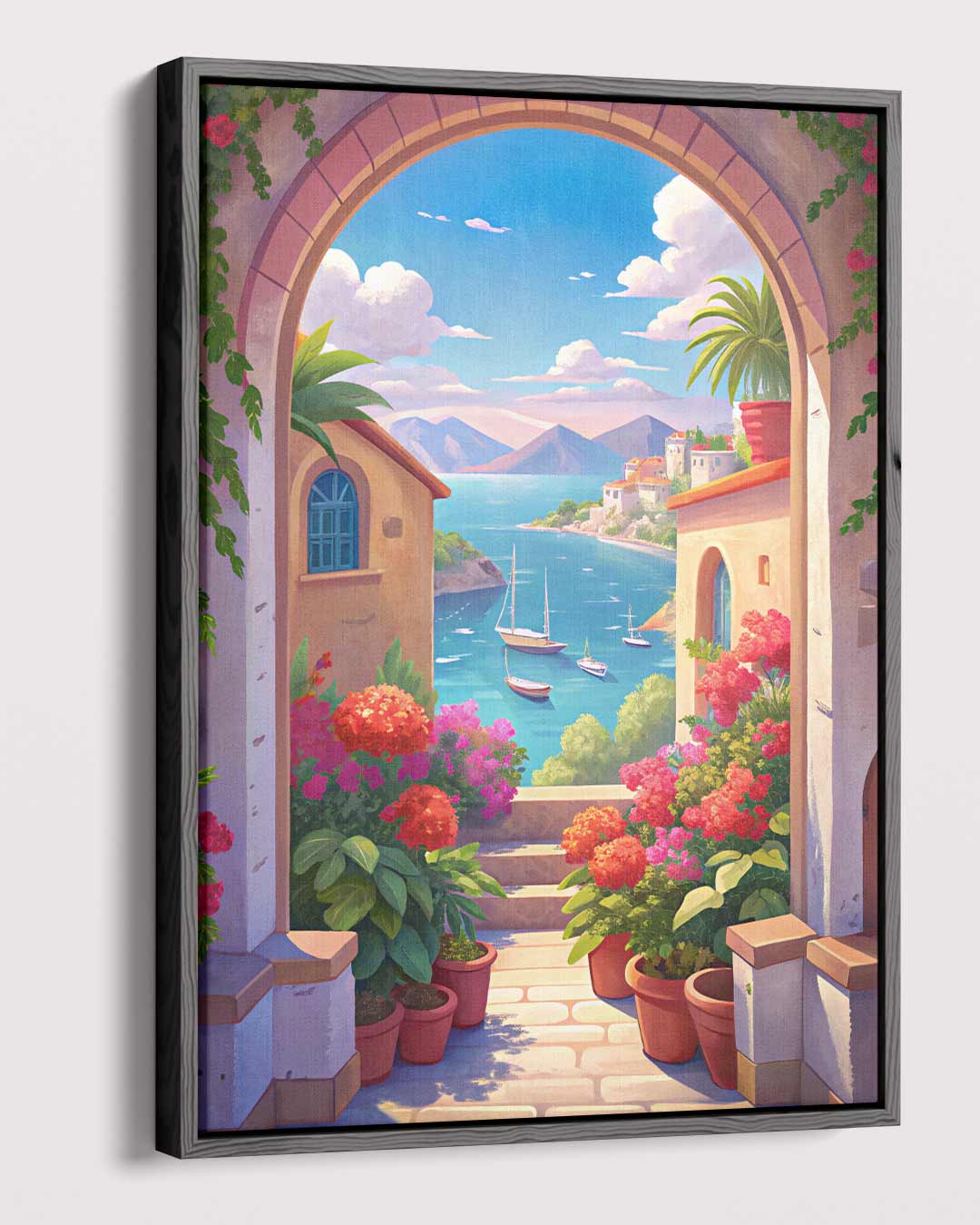 Mediterraans Paradijs – dibond kunstwerk als wanddecoratie