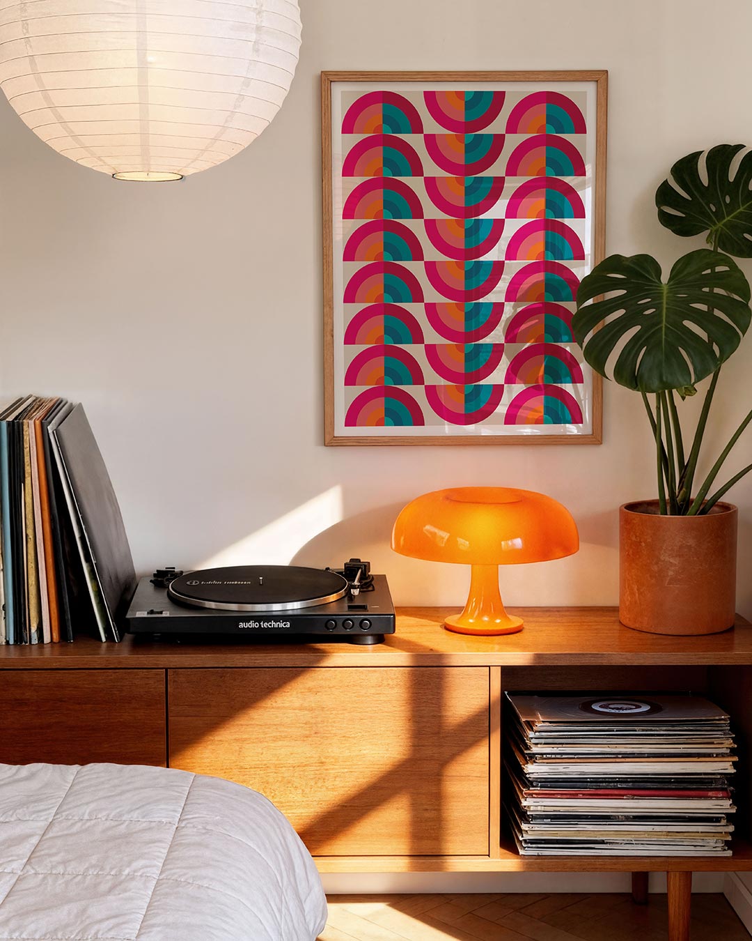 Vormritme en kleur – moderne Bauhaus wandkunst als poster