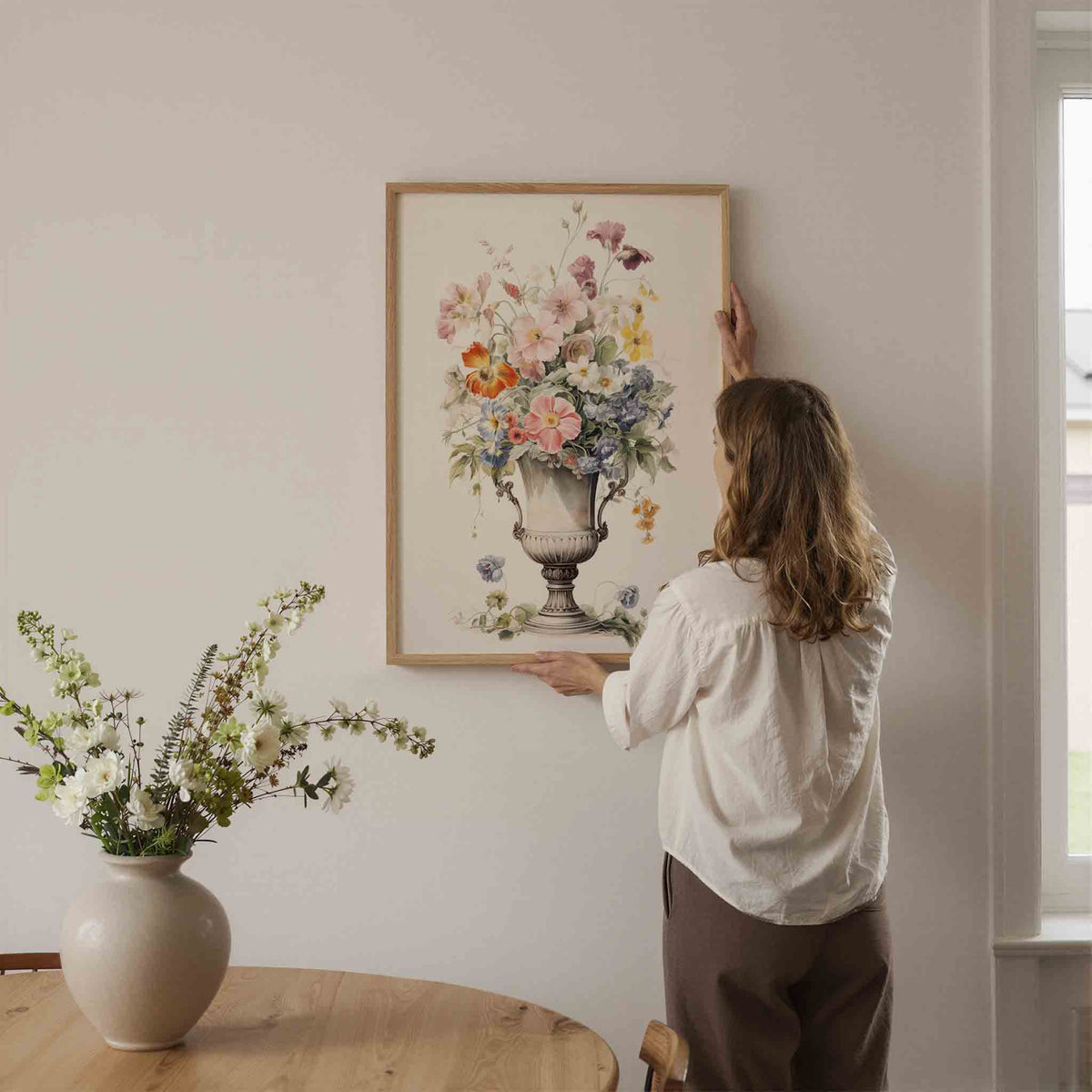 Bloemen in vaas – botanische wandkunst als portret poster