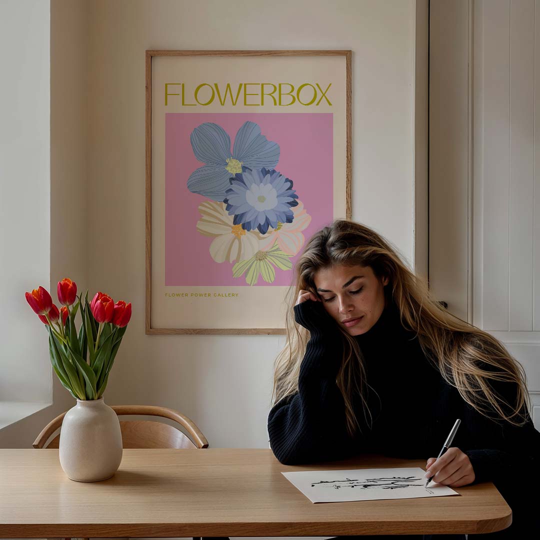 Bloemenpracht – staande muurposter met tekst en typografie