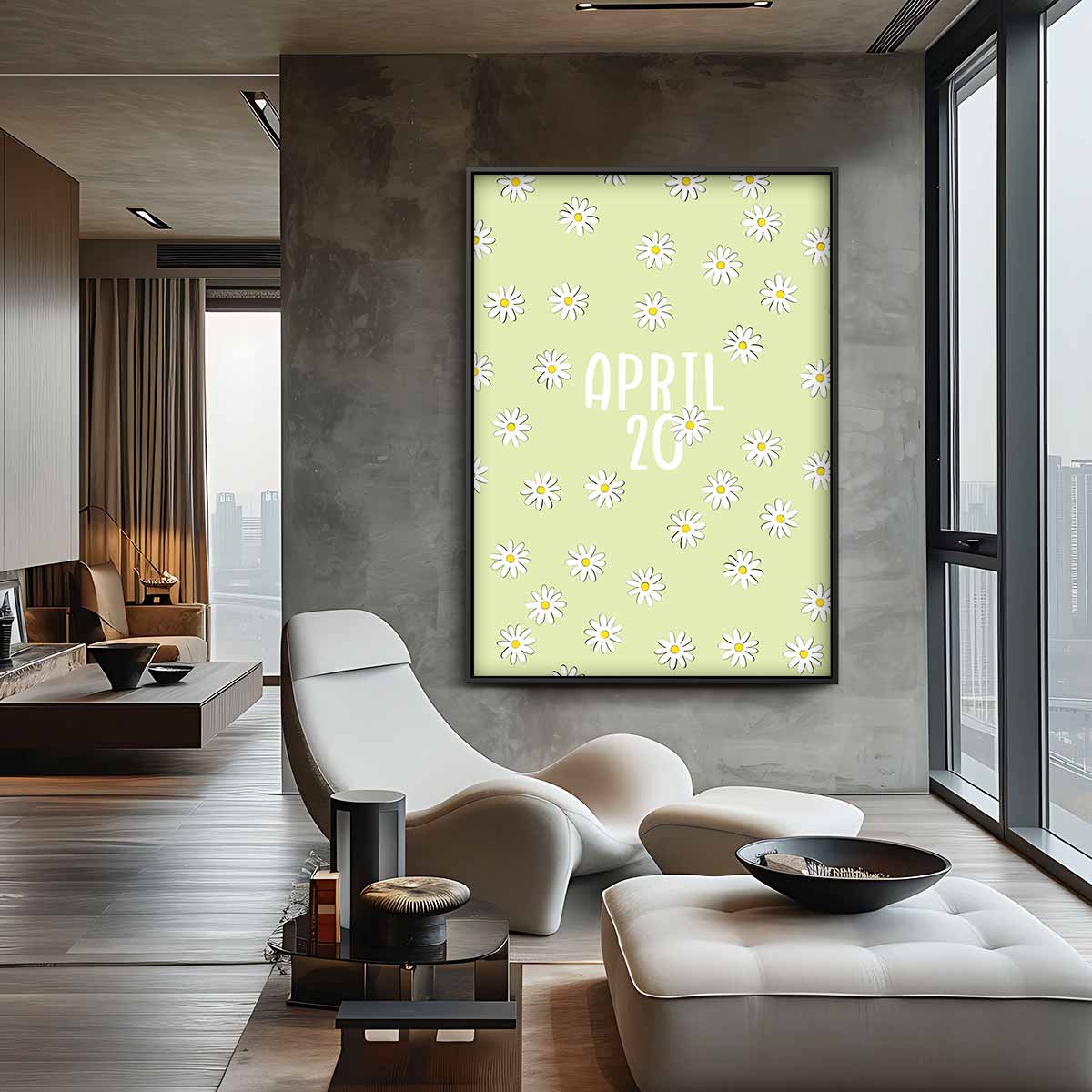 Bloemenkalender April – staand kunstwerk voor modern interieur