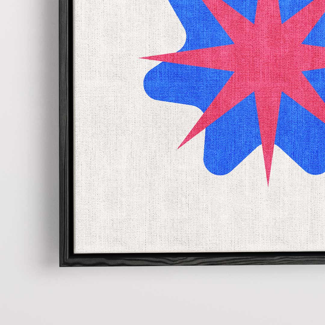 Vrolijke Bloemen- en Sterrenmix – dibond kunstwerk als wanddecoratie