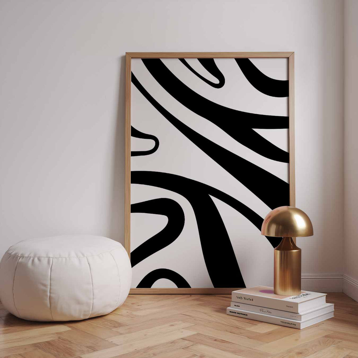 Zebra Strepen Kunstposter – staande kleurrijke abstracte wanddecoratie van WallArtistic