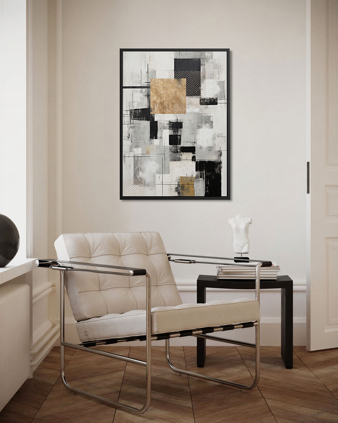 Geometrische compositie – staand wanddecoratie kunstwerk