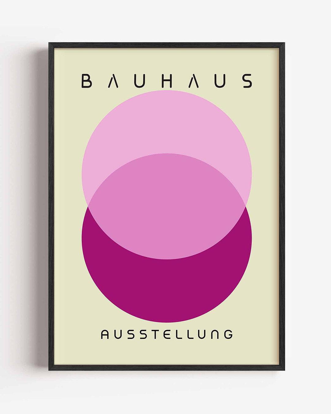 Cirkelvormen en tekst – staande Bauhaus poster als wanddecoratie