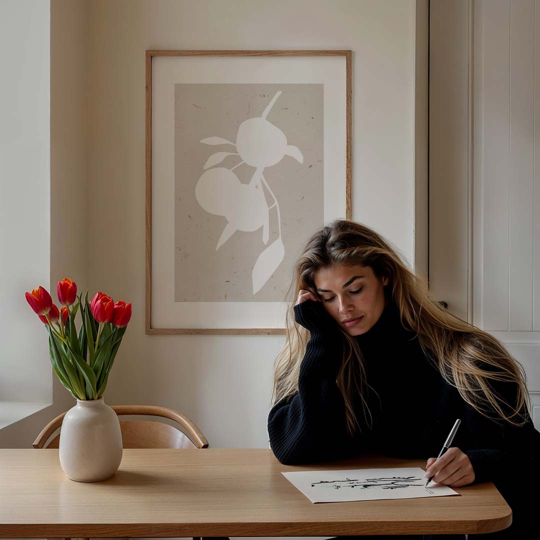 Minimalistische Botanische – bloemen poster in staand formaat