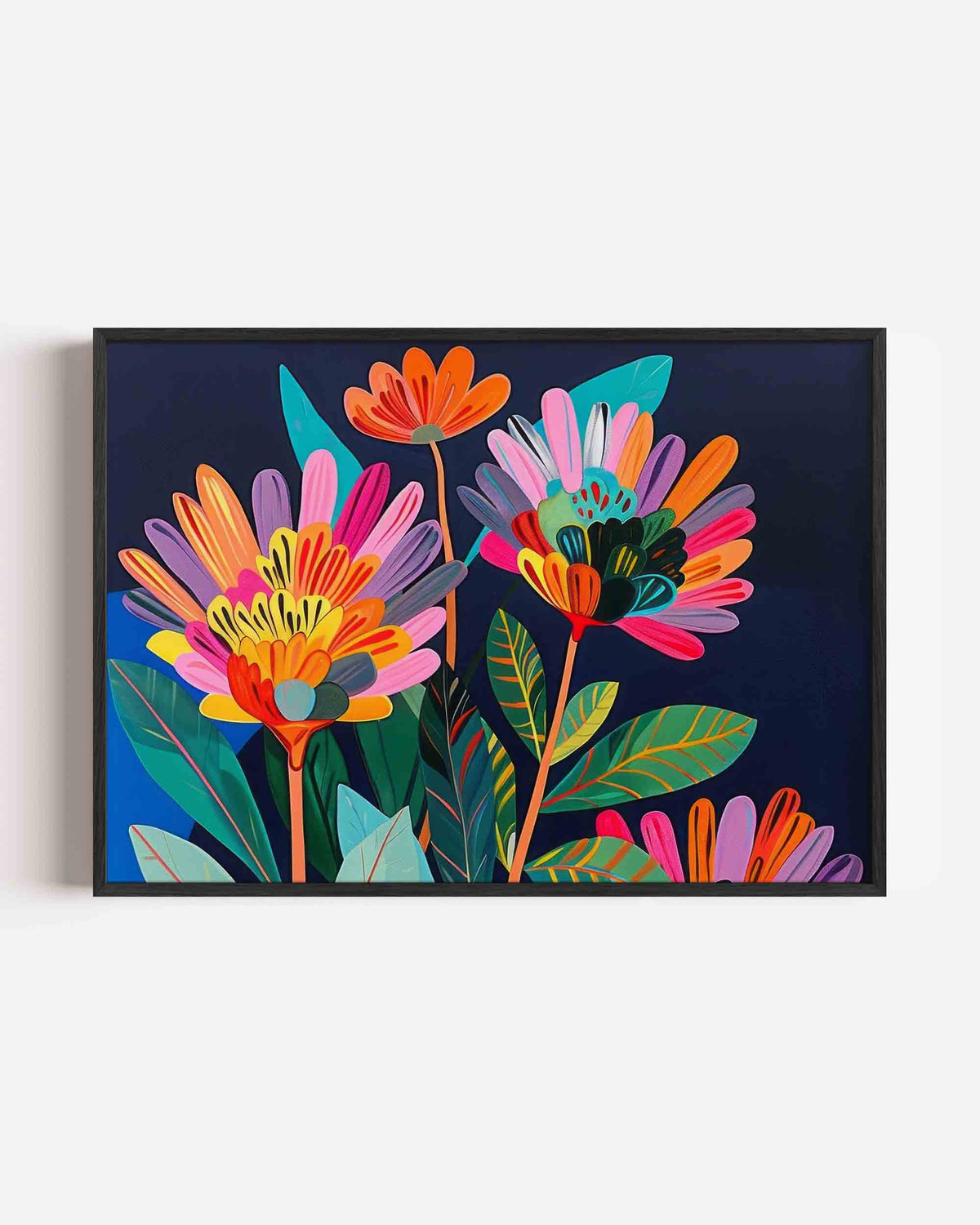 Bloemen in levendige kleuren – bloemen landscape poster als wanddecoratie