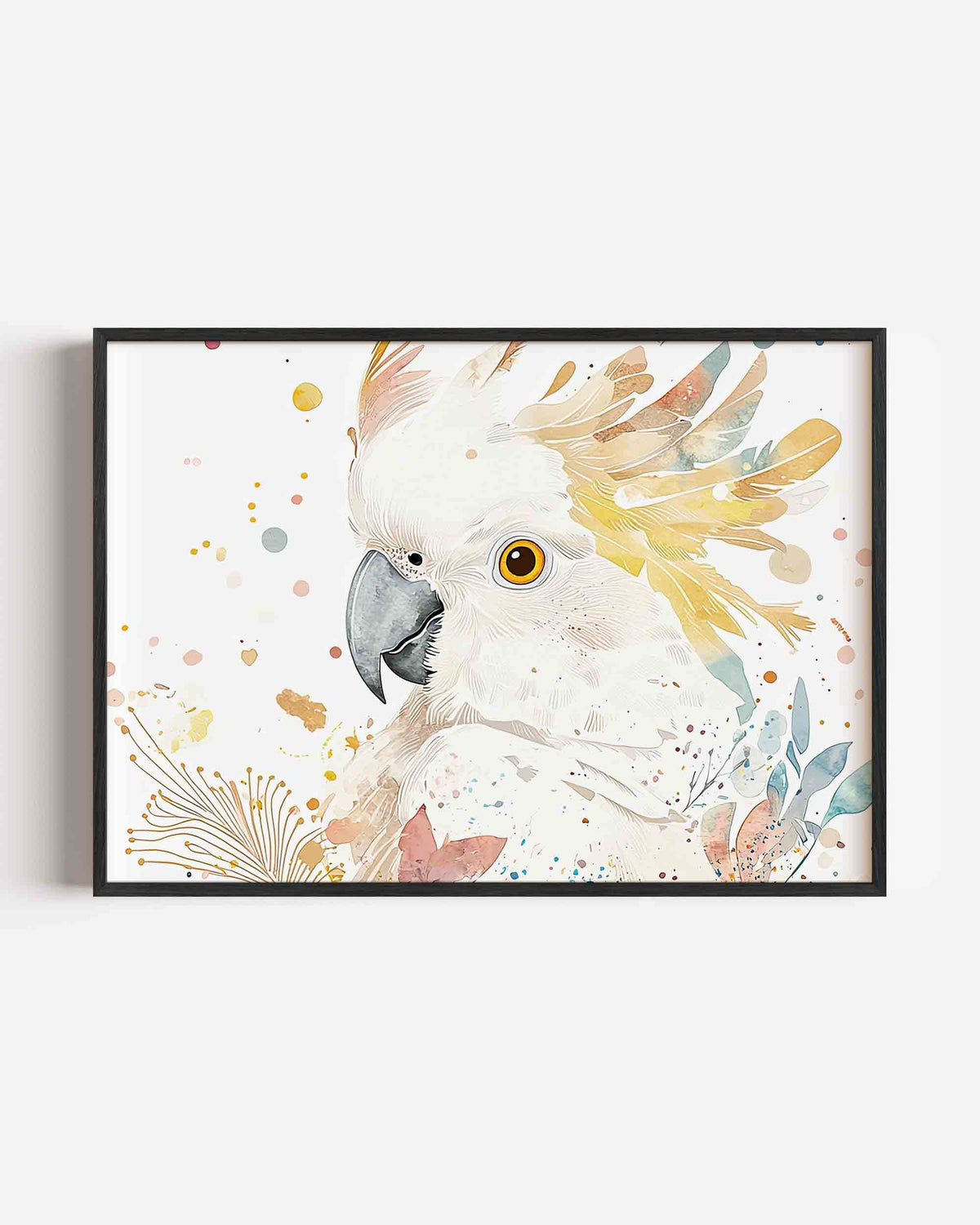 Papegaai met kleurrijke veren – dieren landscape poster als wanddecoratie