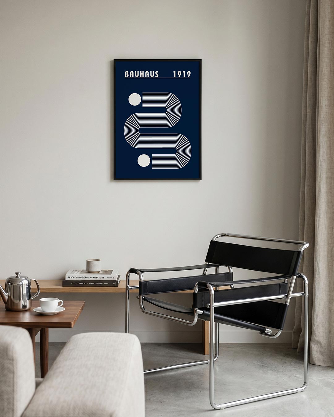 Lijnen en vormen – geometrische Bauhaus poster in staand formaat