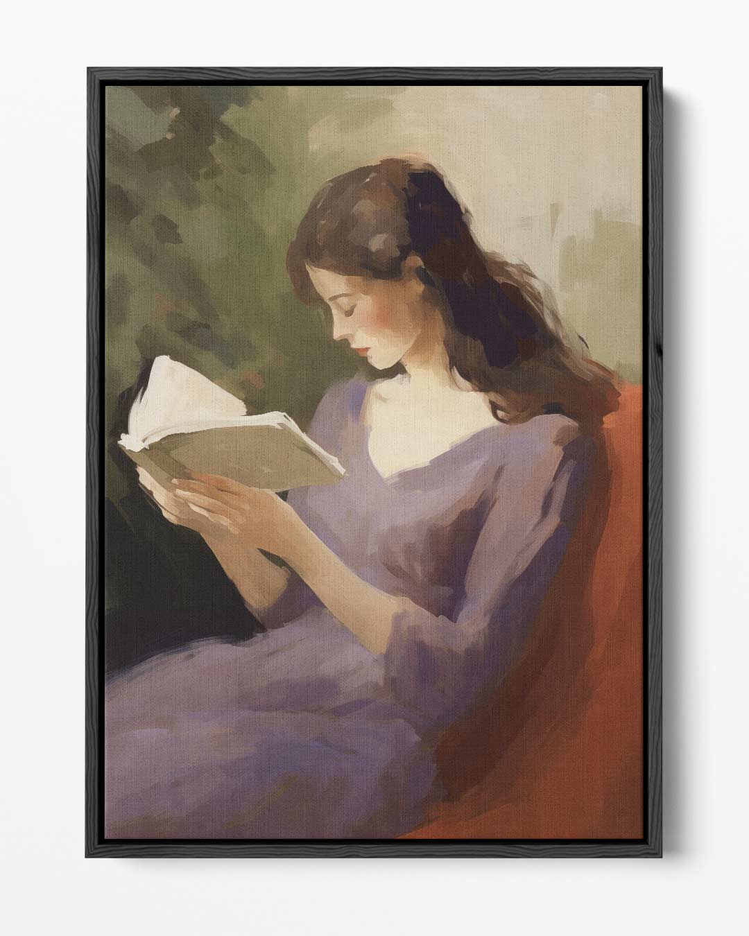Lezende Vrouw in Rust – portret kunstwerk als wanddecoratie