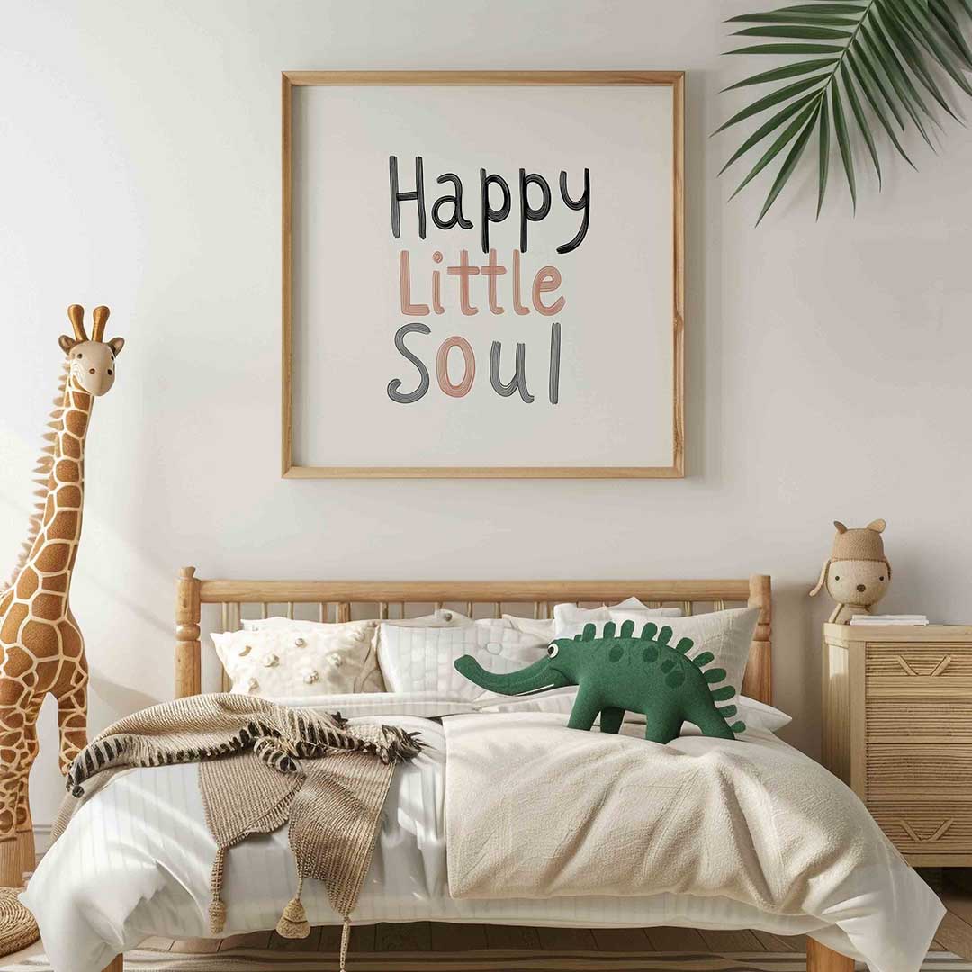 Happy little soul – vierkante kinderkamer wanddecoratie van WallArtistic