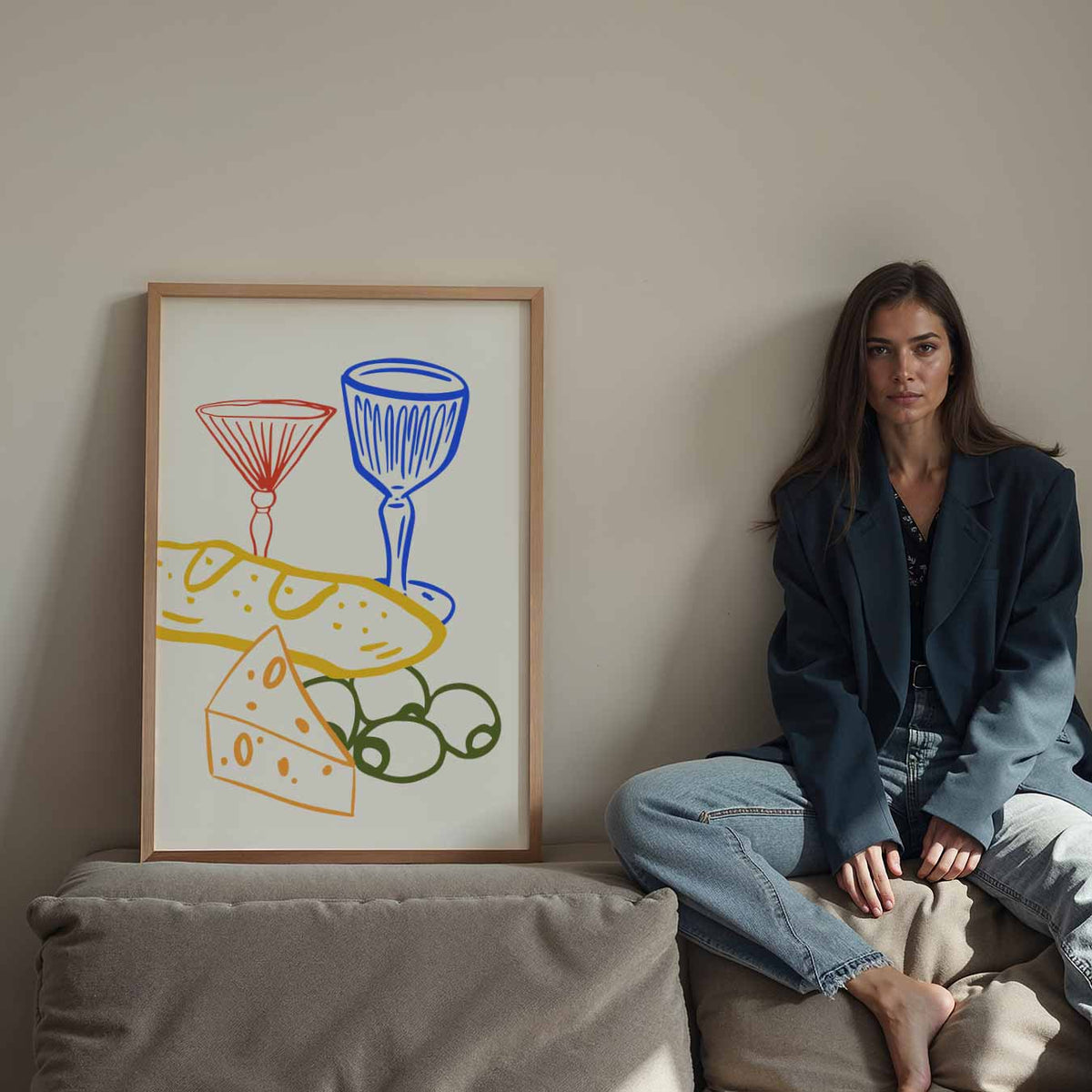 Gezellige Borrelavond – staande keuken wanddecoratie van WallArtistic