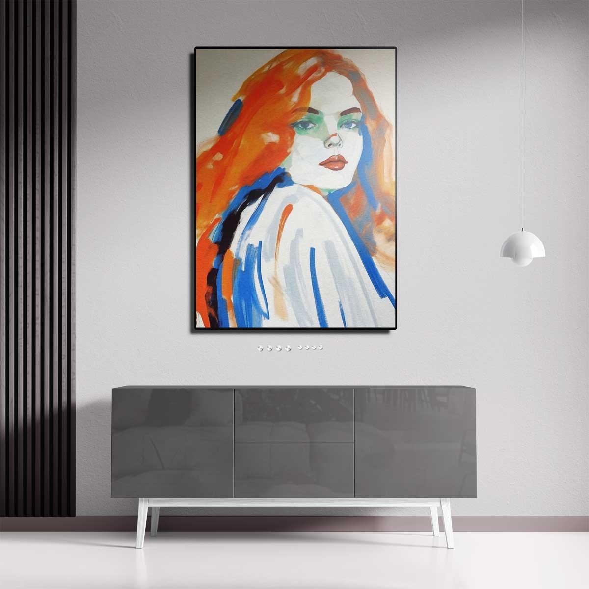 Dromerige Tinten: Vrouw in Kleur – canvas wanddecoratie in portret formaat