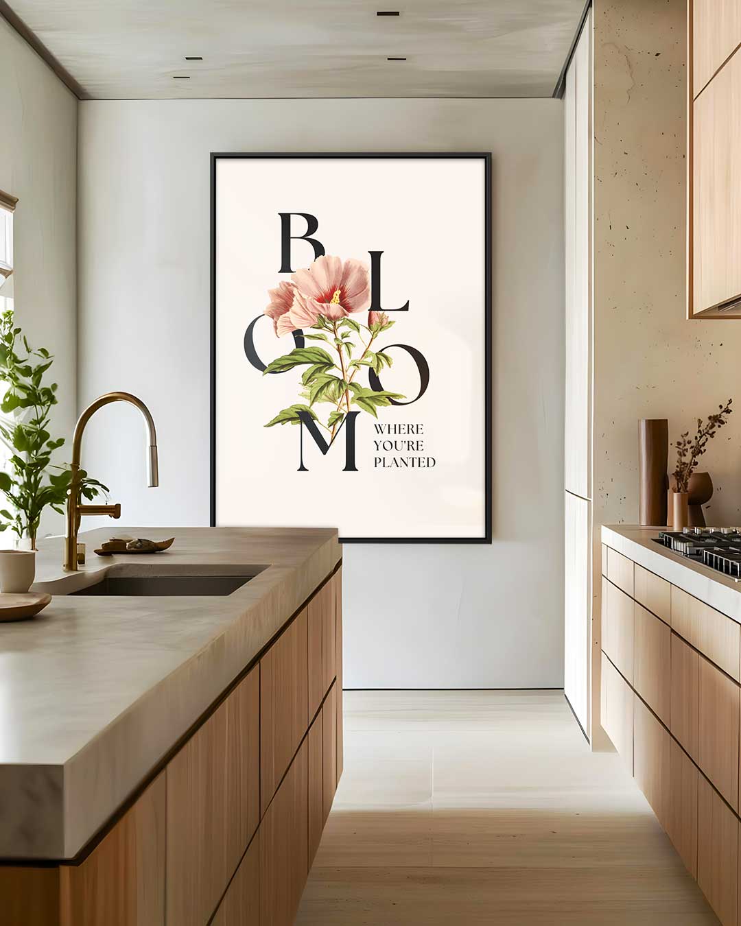 Bloei Waar Je Bent Geplant – staande wandkunst voor woonkamer of interieur