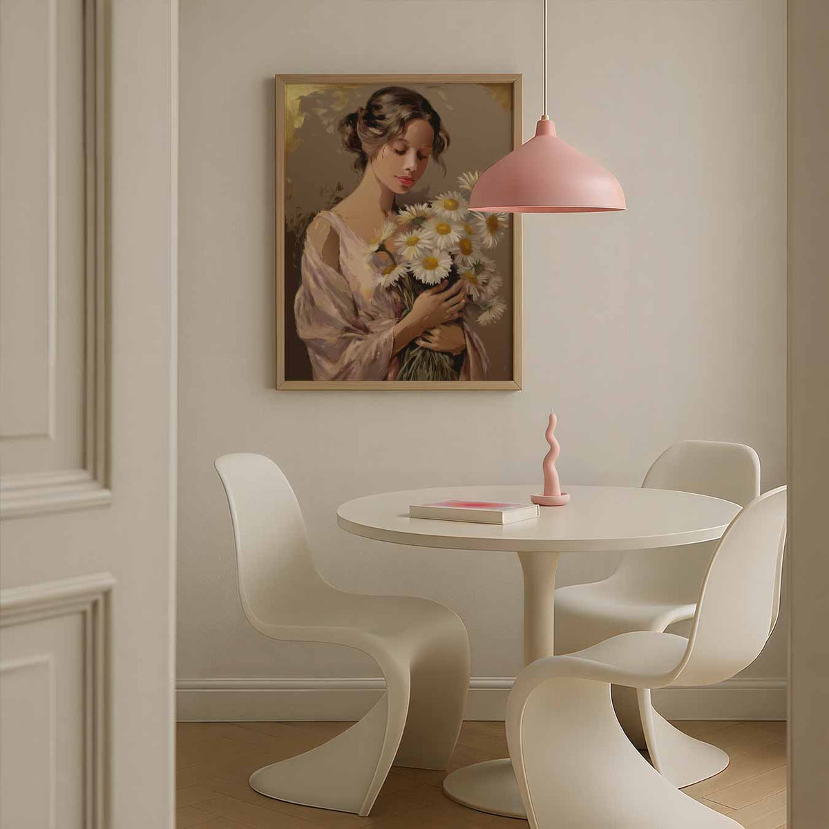 Lente Sfeer Met Margrieten – staande paas wanddecoratie van WallArtistic