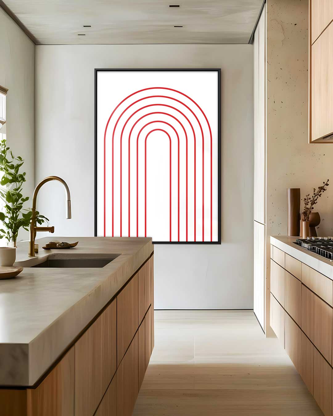 Moderne Rode Boog – dibond wanddecoratie in staand formaat