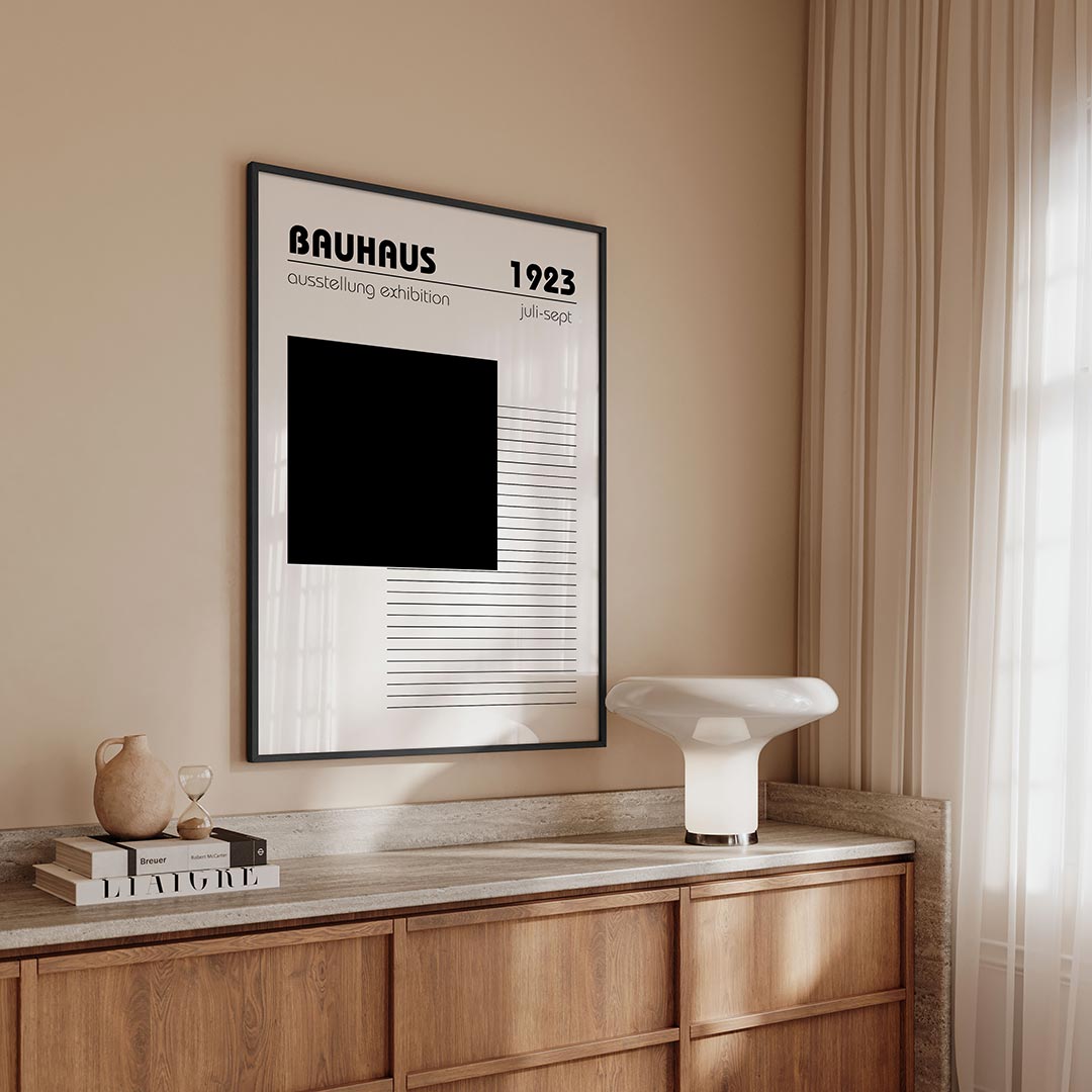 – geometrische Bauhaus poster in staand formaat
