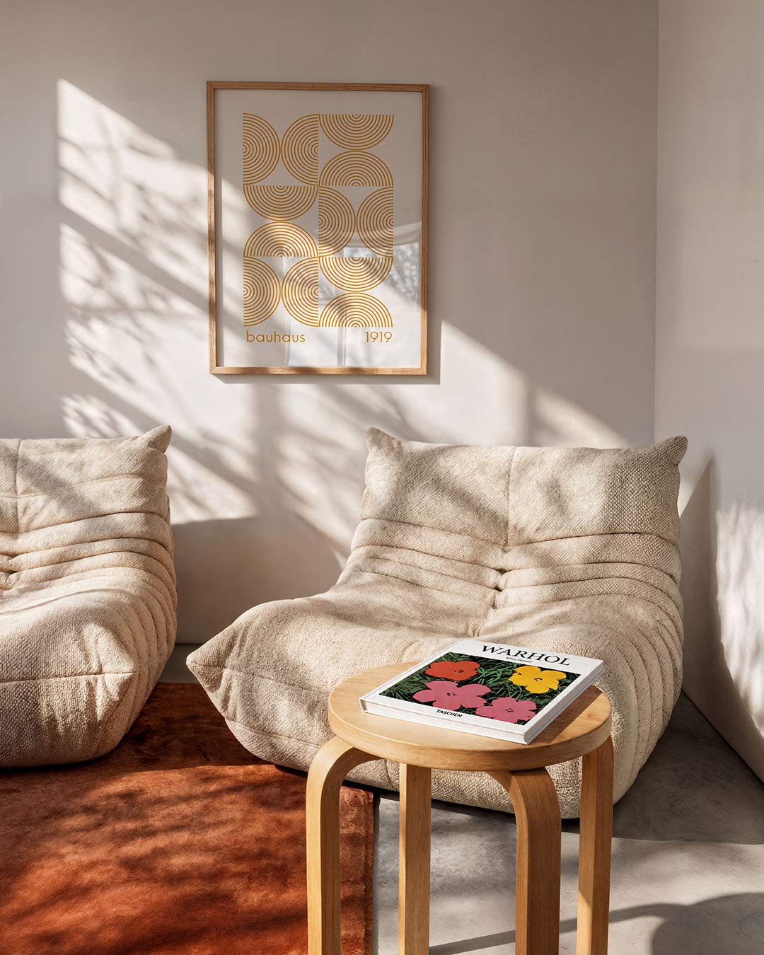 Cirkelritme en lijnen – moderne Bauhaus wandkunst als poster