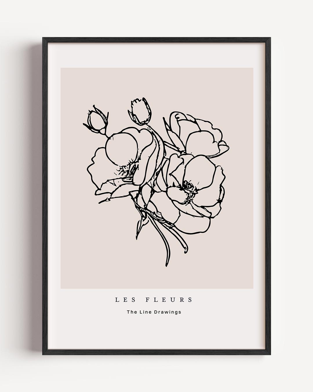 Bloemenlijntekening – bloemen portret poster als wanddecoratie