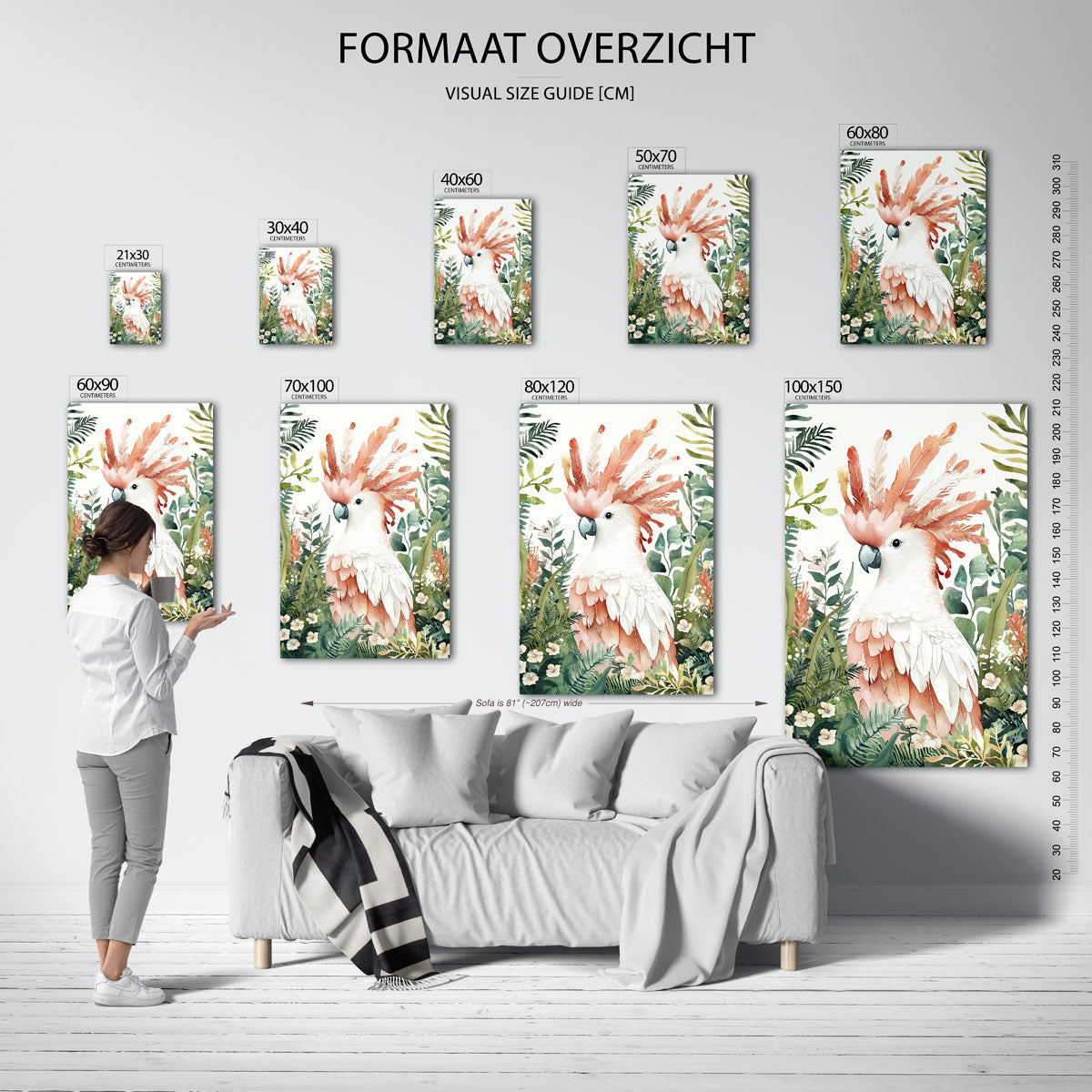 Papegaai in jungle – staande muurposter met dierenthema